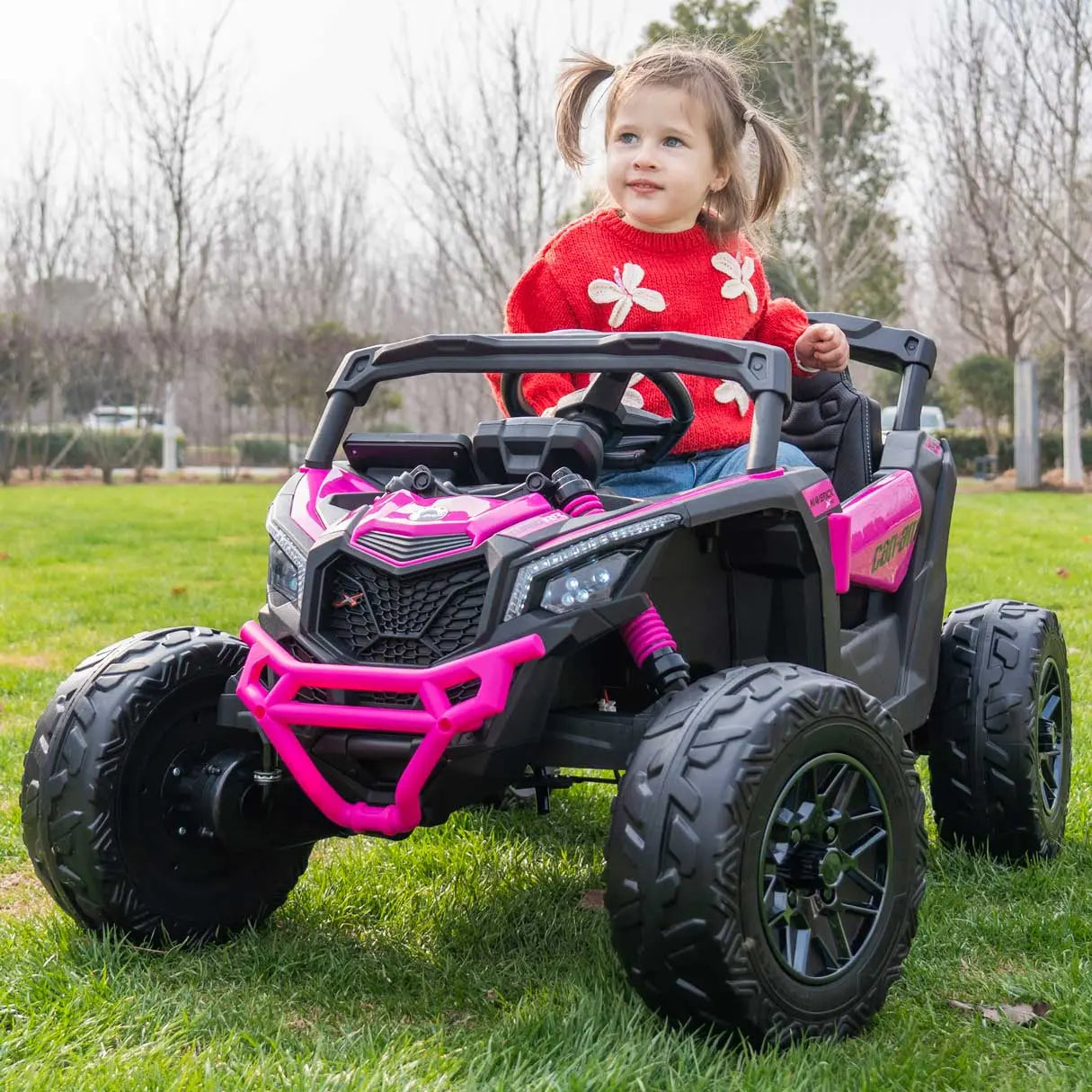 Moderno Kids Can-Am Maverick Custom Edition 24V Kids Ride-On UTV Buggy Car | Pink