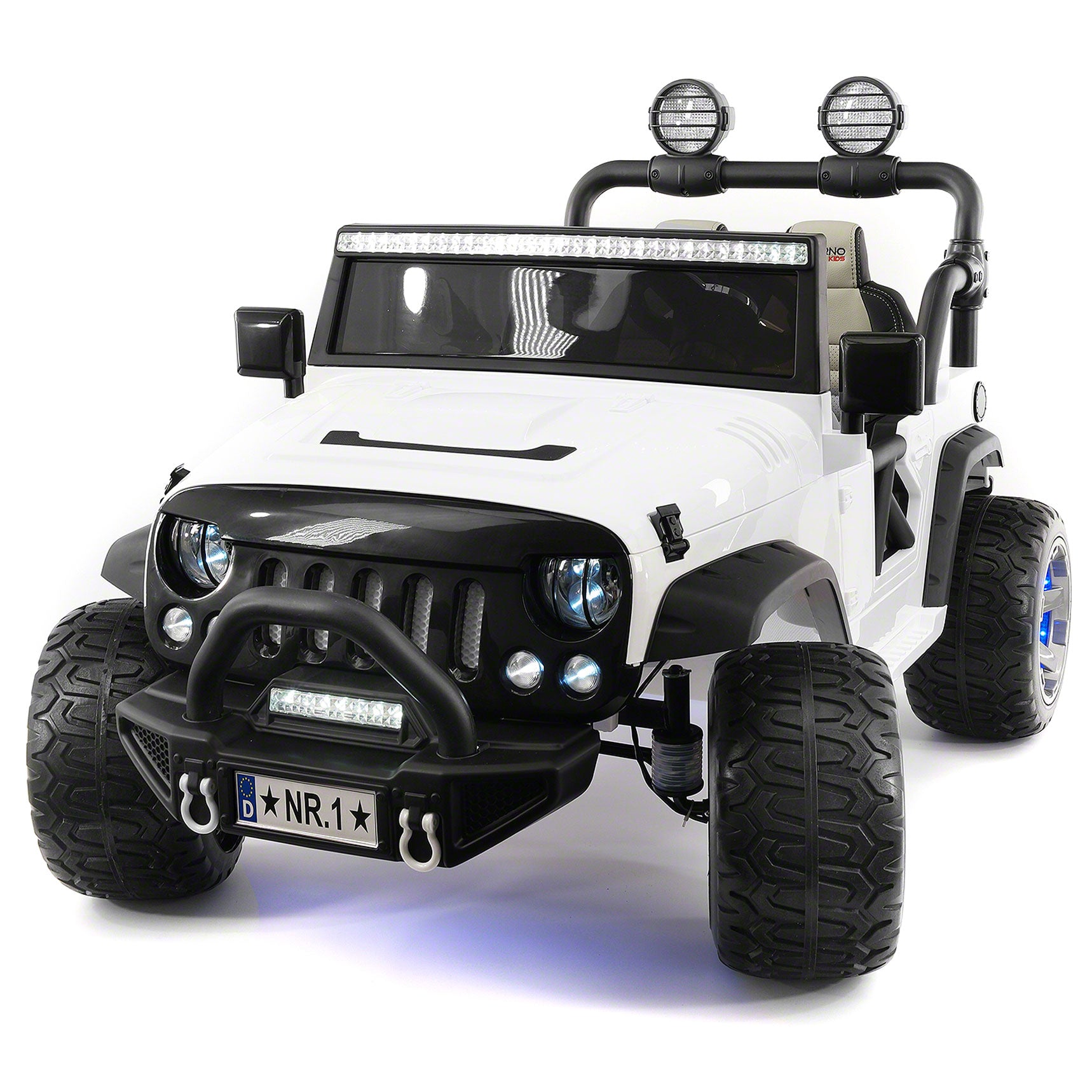 Moderno Kids Trail Explorer 12V Kids Ride-On Car Truck with R/C Parental Remote + Spare Battery | White