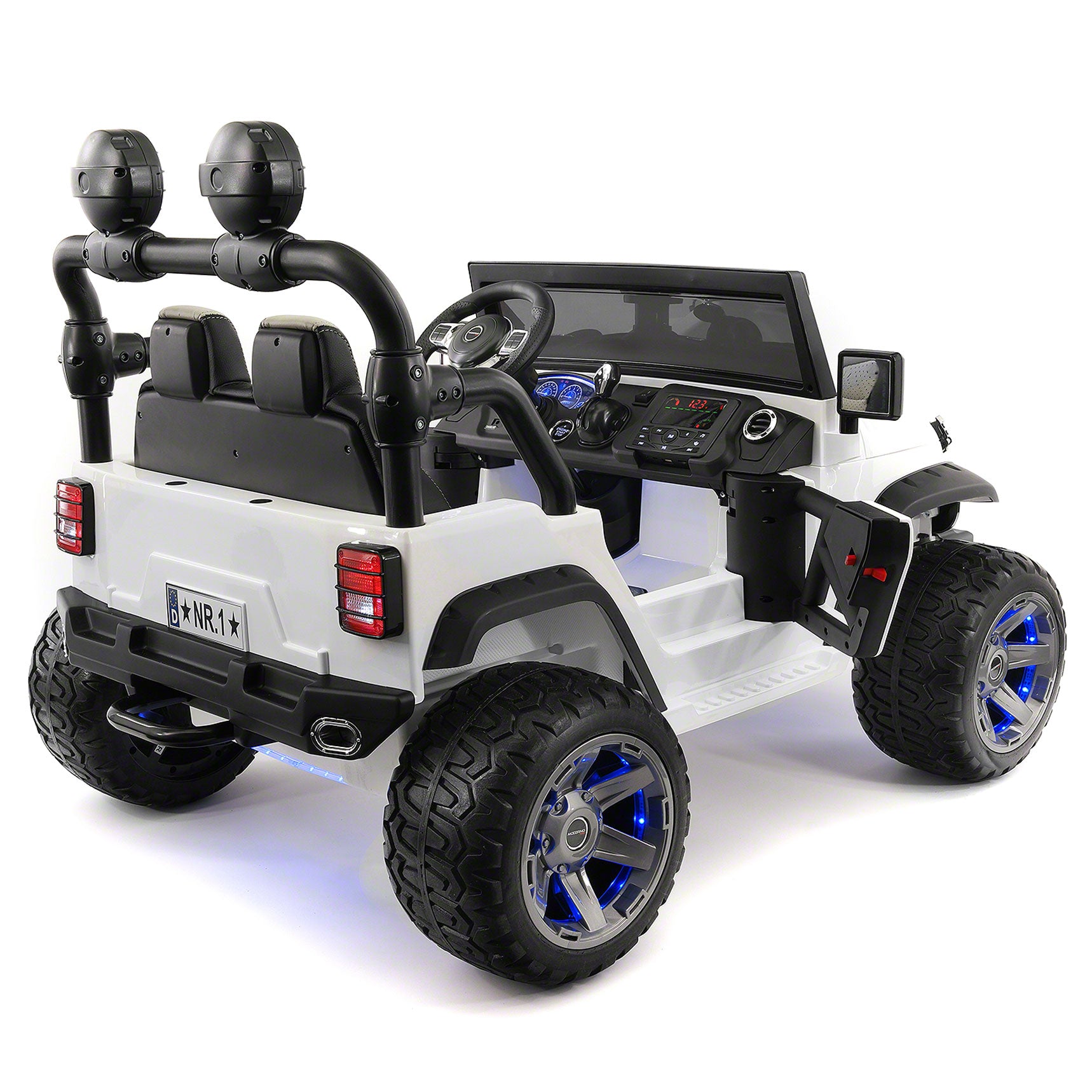 Moderno Kids Trail Explorer 12V Kids Ride-On Car Truck with R/C Parental Remote + Spare Battery | White