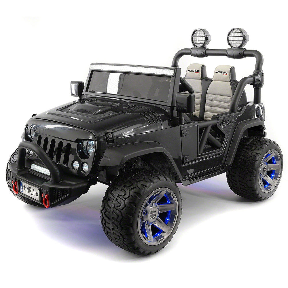 Moderno Kids Trail Explorer 12V Kids Ride-On Car Truck with R/C Parental Remote + Spare Battery | Black