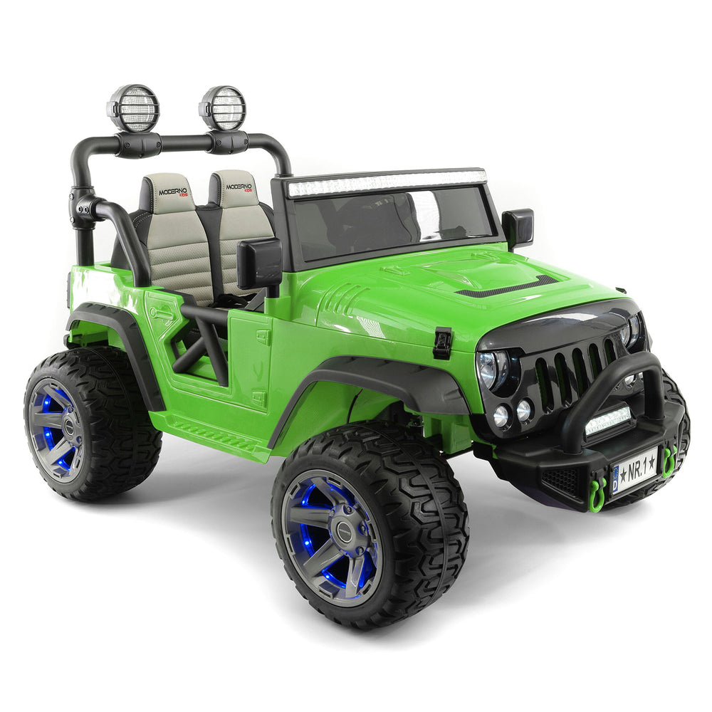 Moderno Kids Trail Explorer 12V Kids Ride-On Car Truck with R/C Parental Remote + Spare Battery | Green