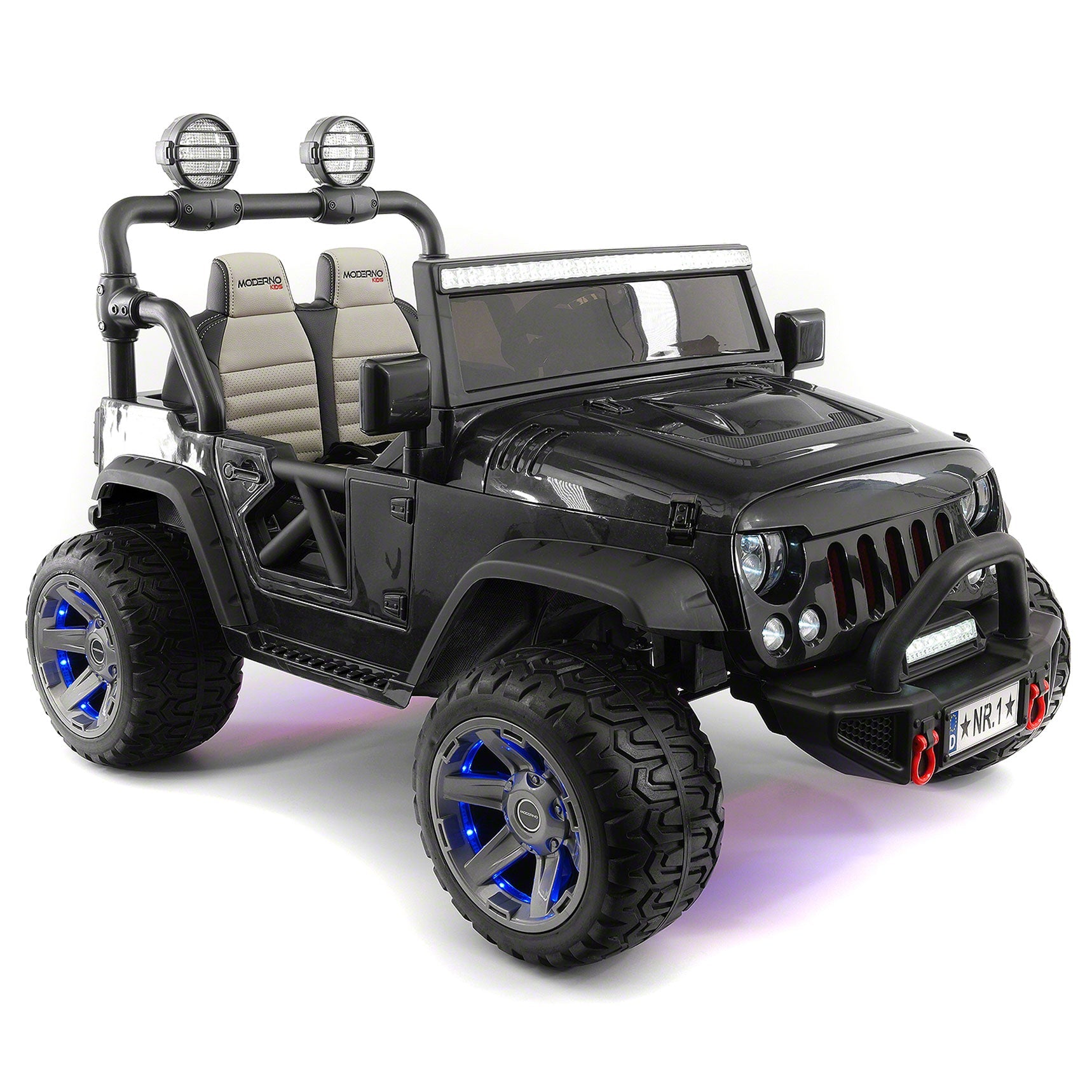 Moderno Kids Trail Explorer 24V Kids Ride-On Car Truck with R/C Parental Remote | Black