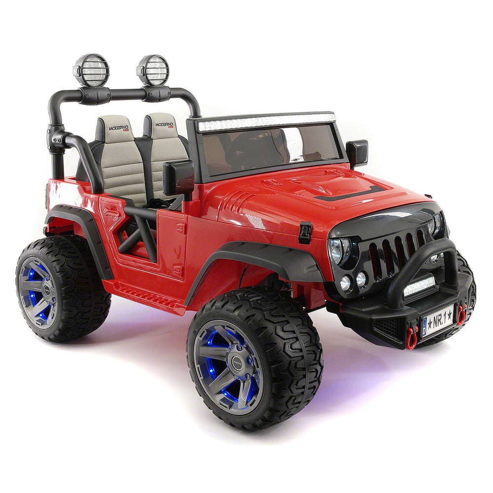 Moderno Kids Trail Explorer 12V Kids Ride-On Car Truck with R/C Parental Remote + Spare Battery | Cherryred