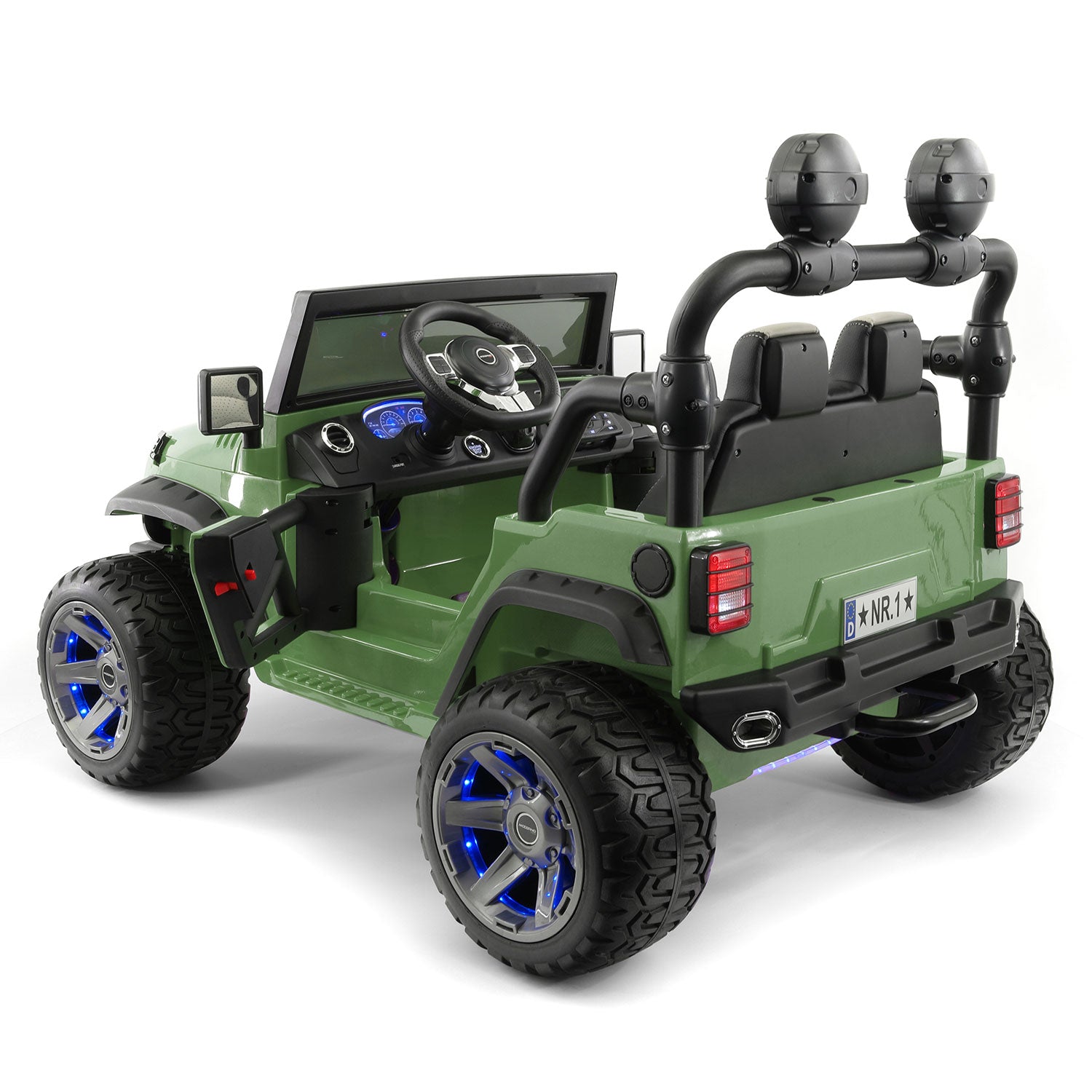 Moderno Kids Trail Explorer 12V Kids Ride-On Car Truck with R/C Parental Remote + Spare Battery | Olive