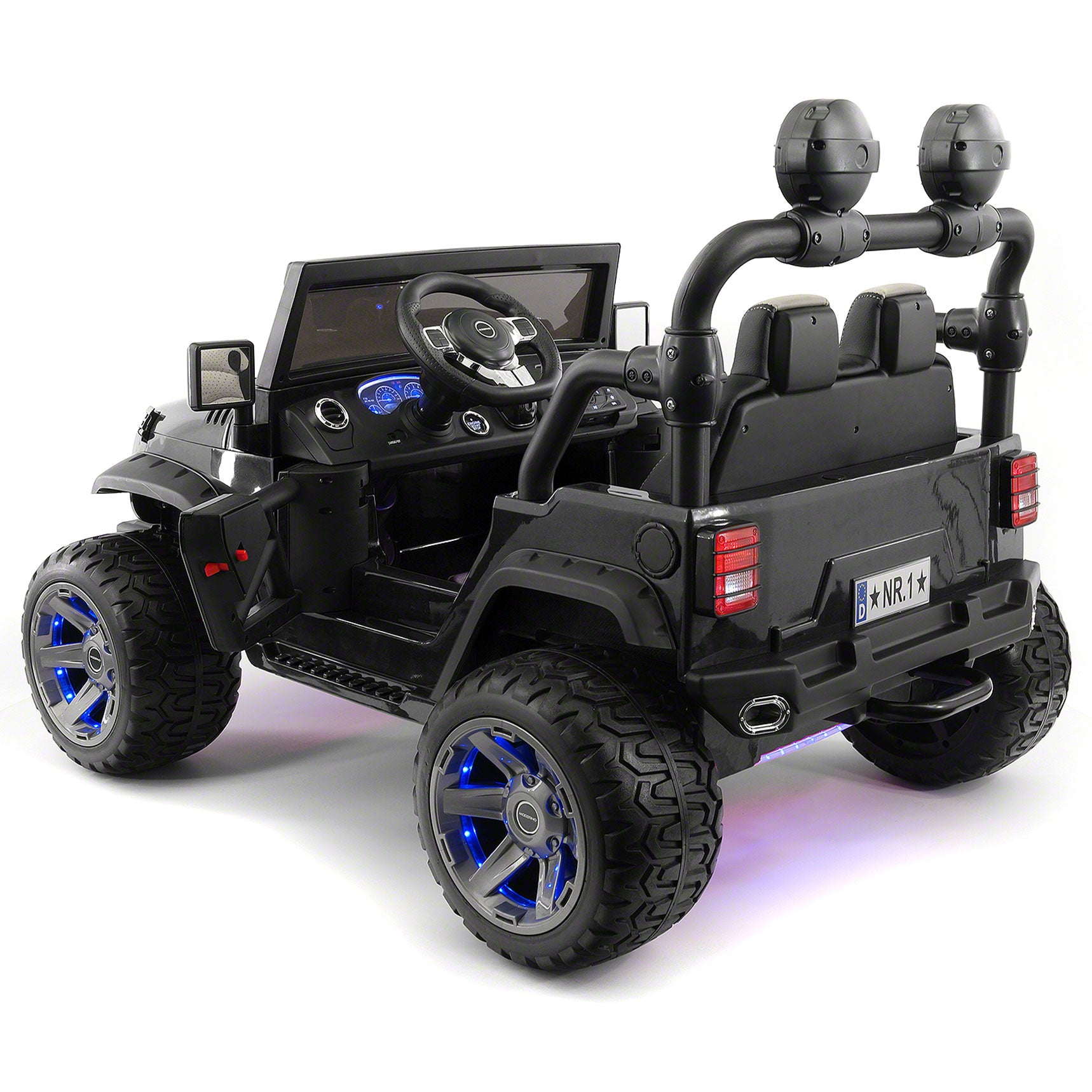 Moderno Kids Trail Explorer 12V Kids Ride-On Car Truck with R/C Parental Remote + Spare Battery | Black
