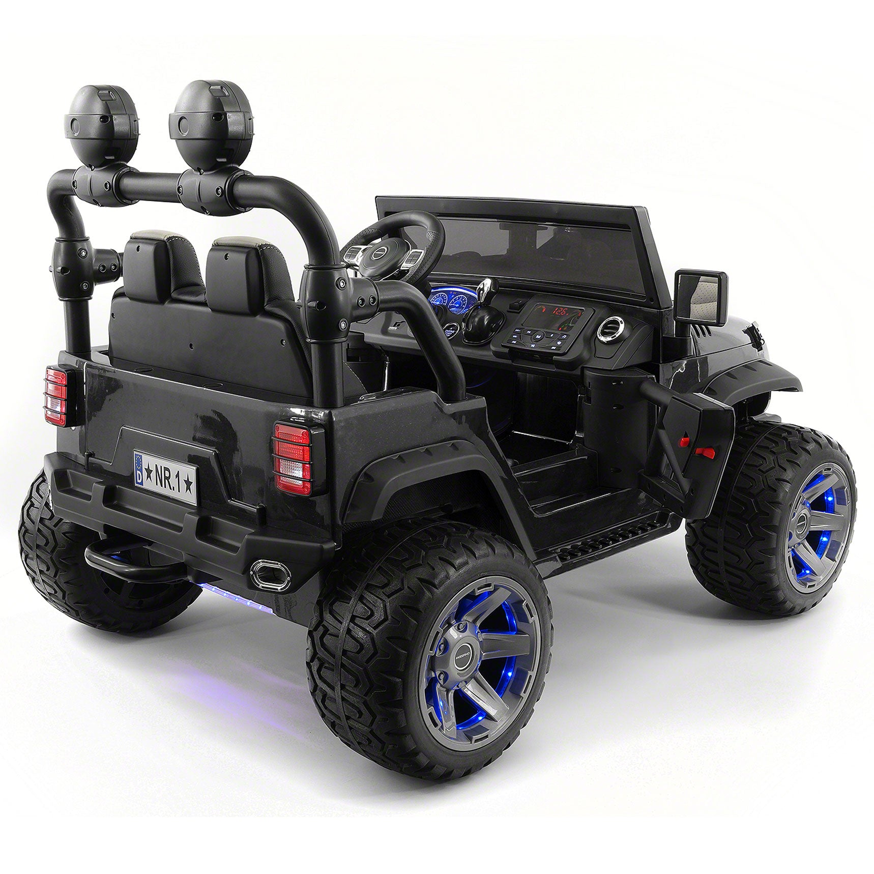 Moderno Kids Trail Explorer 12V Kids Ride-On Car Truck with R/C Parental Remote + Spare Battery | Black
