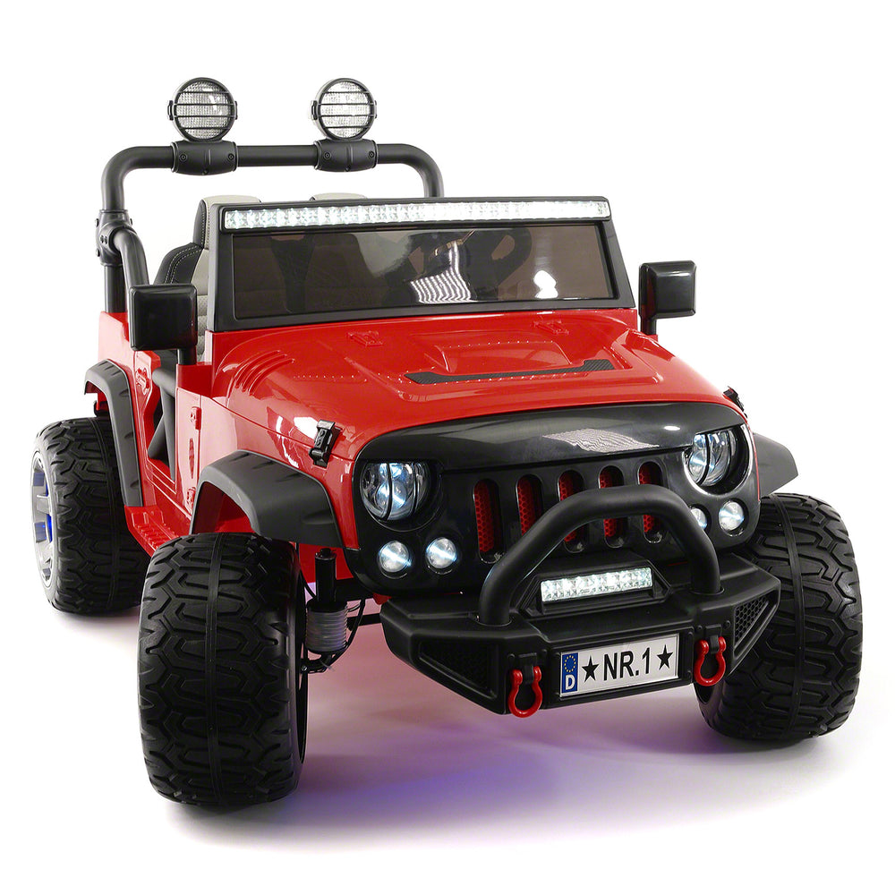 Moderno Kids Trail Explorer 12V Kids Ride-On Car Truck with R/C Parental Remote + Spare Battery | Cherryred