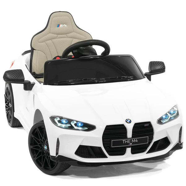 BMW M4 12V Kids Ride-On Car with R/C Parental Remote | White