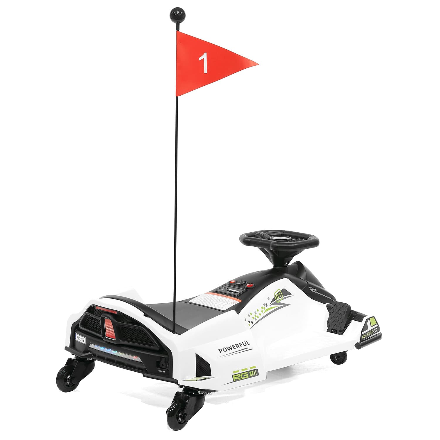 Moderno Kids 360° Drift Glider 24V Kids Ride-On Go-Kart | White