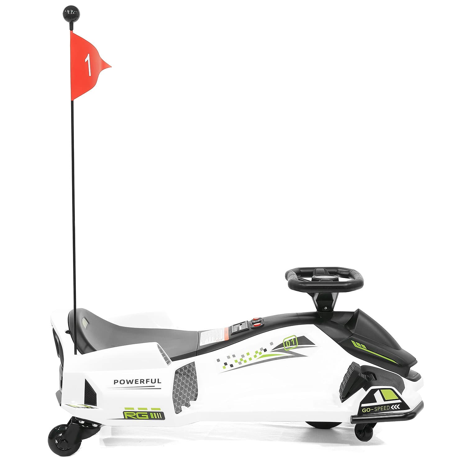 Moderno Kids 360° Drift Glider 24V Kids Ride-On Go-Kart | White