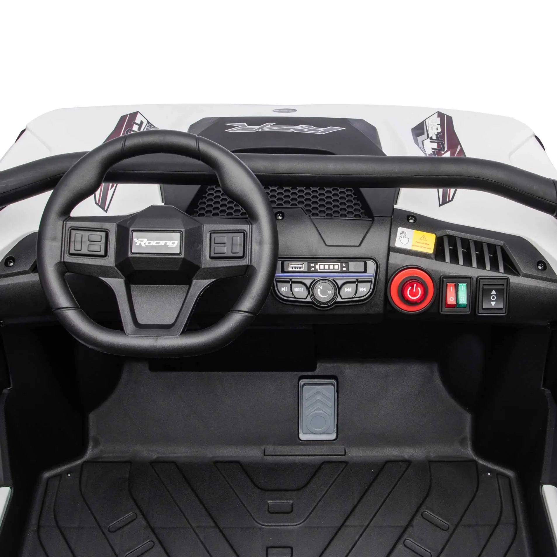 Moderno Kids Trail Runner 24V 4WD Kids Ride-On UTV with R/C Parental Remote | White