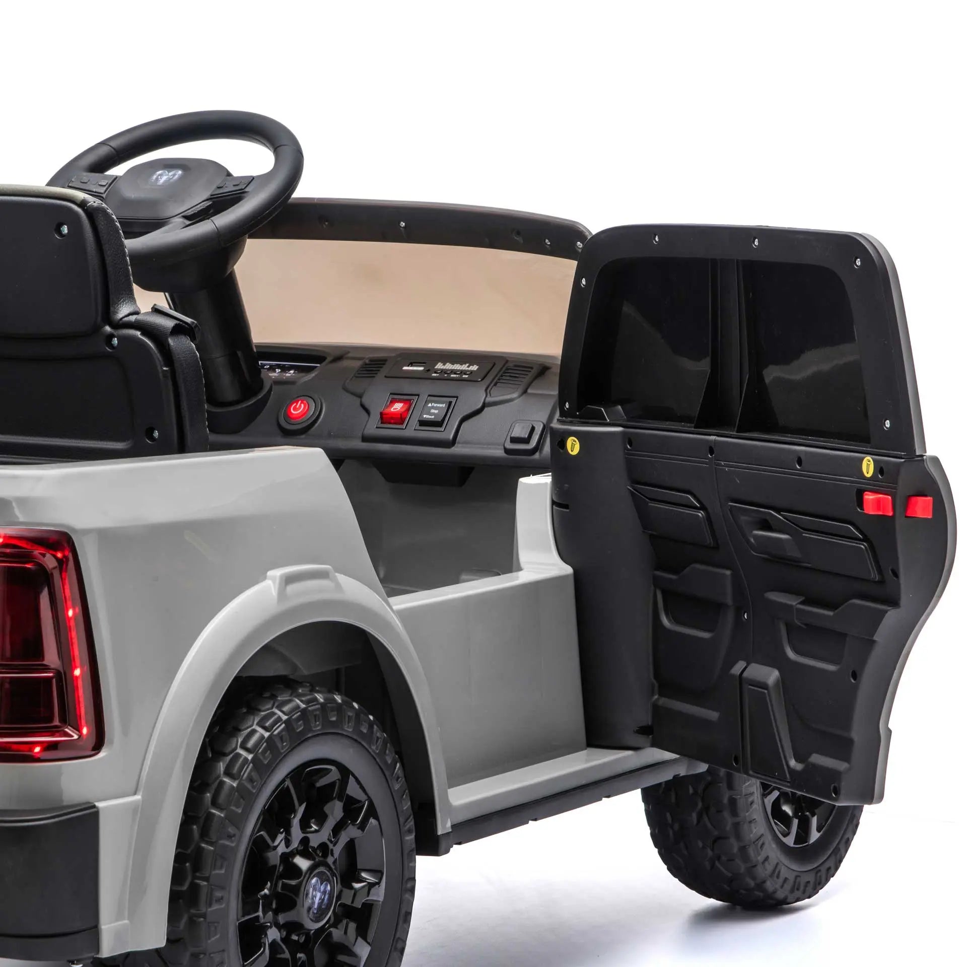 Moderno Kids Dodge Ram 2500 Rebel 24V Kids Ride-On Car Truck with R/C Parental Remote | Gray