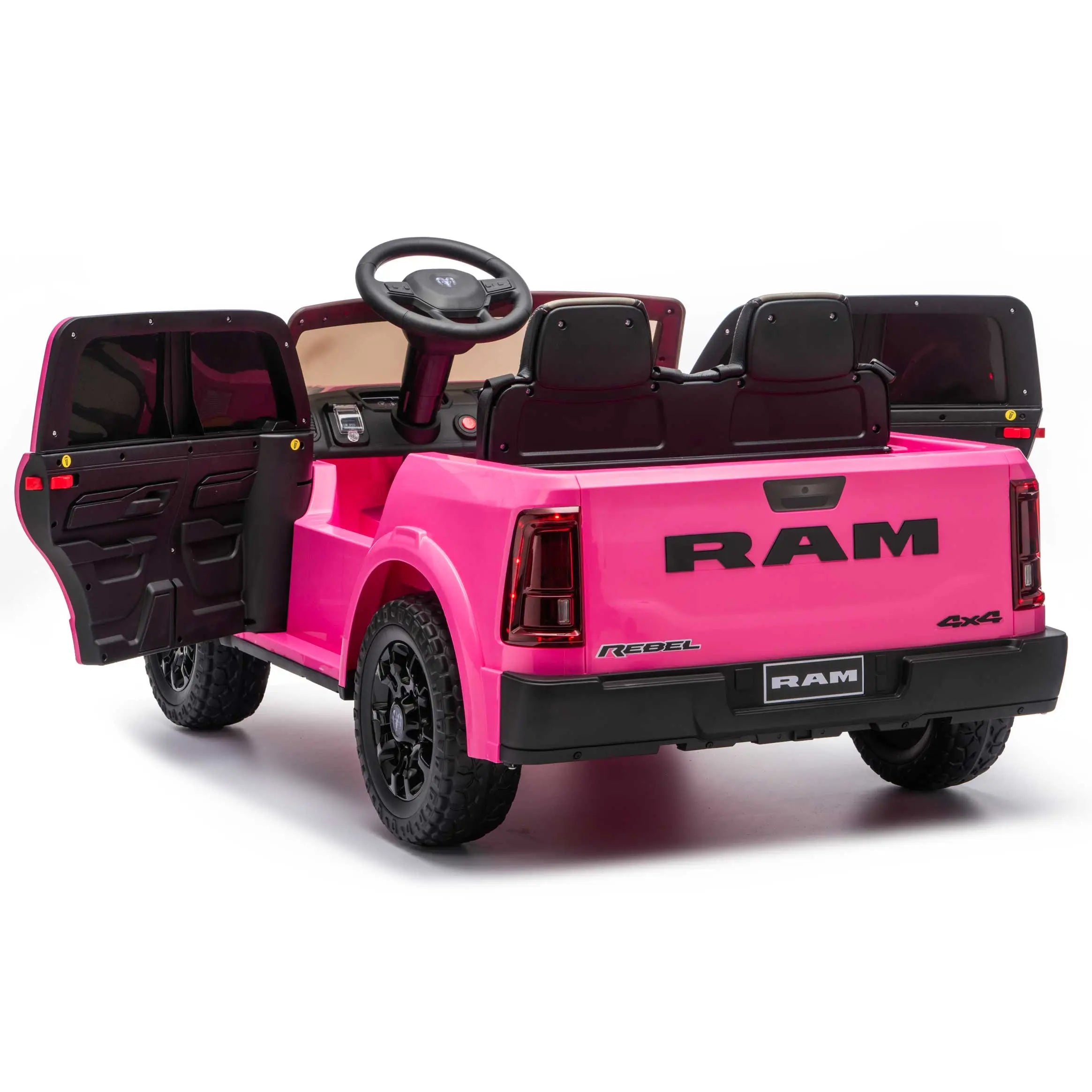 Moderno Kids Dodge Ram 2500 Rebel 24V Kids Ride-On Car Truck with R/C Parental Remote | Pink