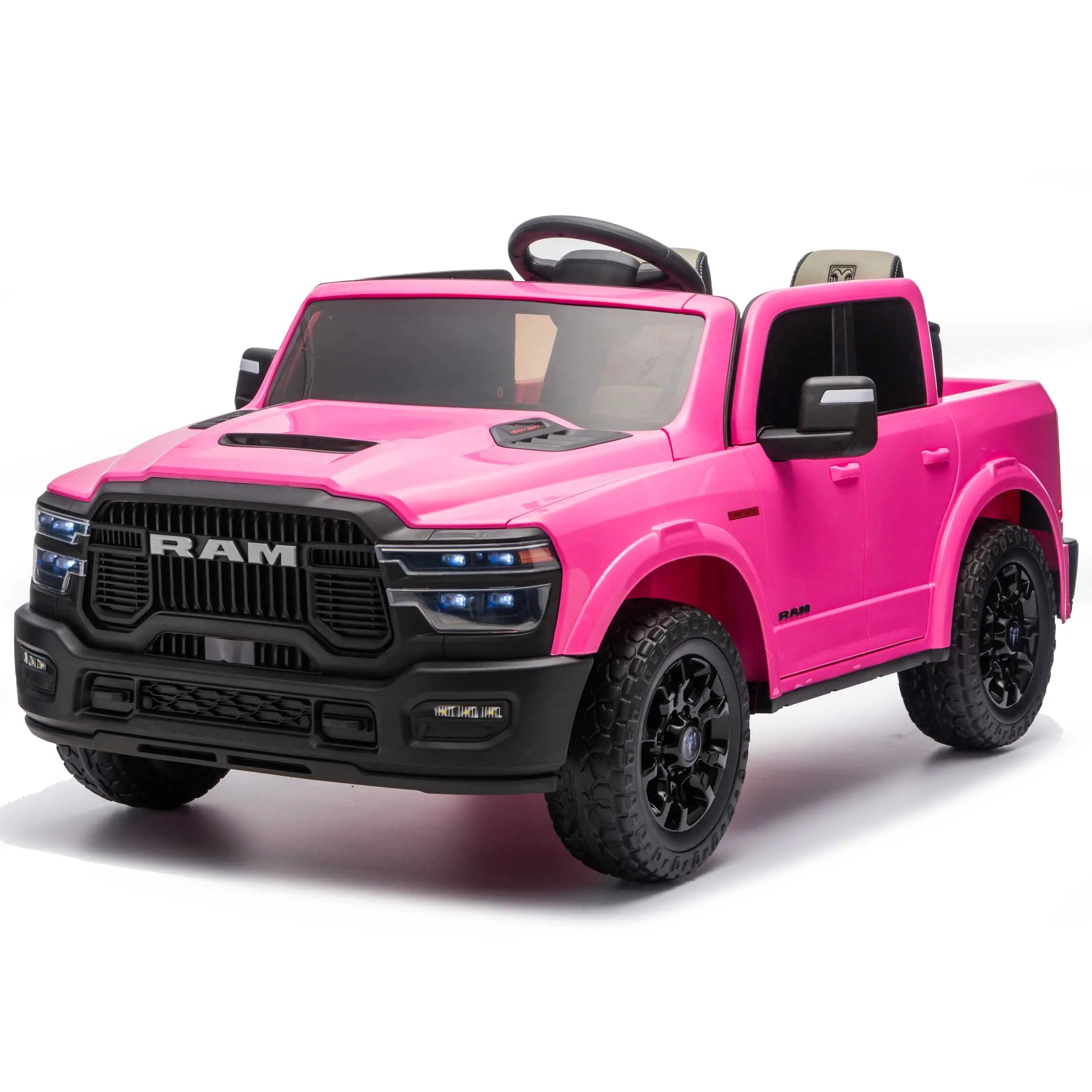 Moderno Kids Dodge Ram 2500 Rebel 24V Kids Ride-On Car Truck with R/C Parental Remote | Pink