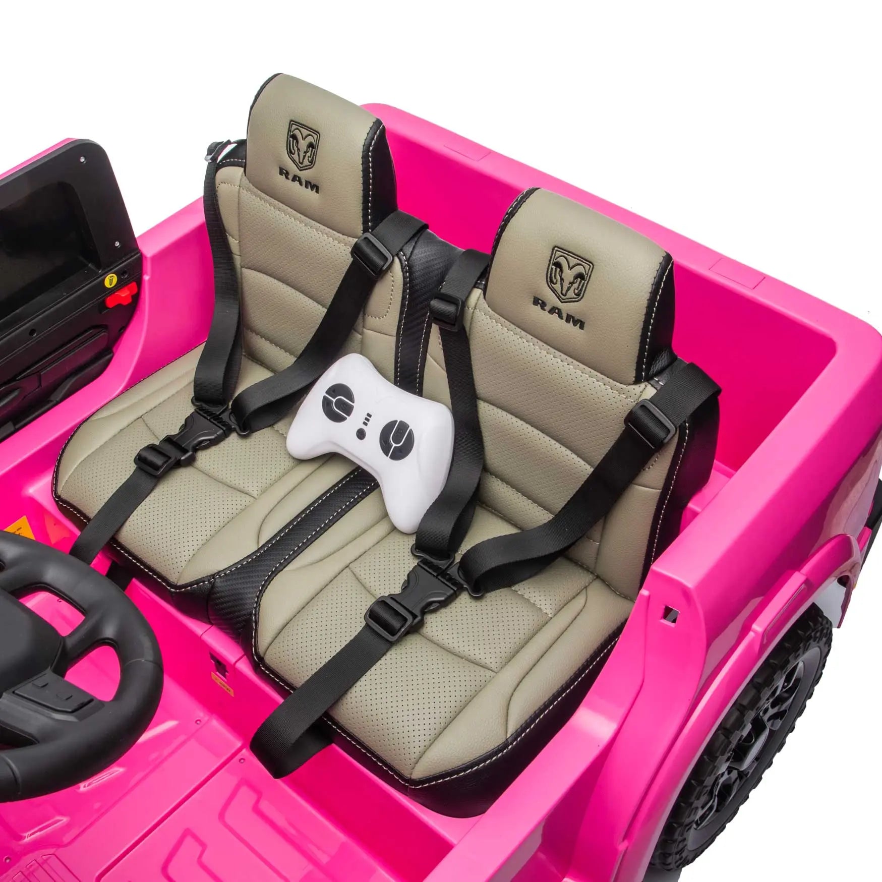 Moderno Kids Dodge Ram 2500 Rebel 24V Kids Ride-On Car Truck with R/C Parental Remote | Pink