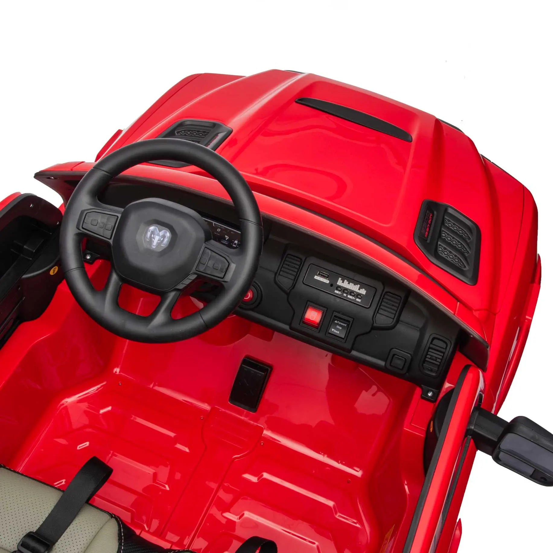 Moderno Kids Dodge Ram 2500 Rebel 24V Kids Ride-On Car Truck with R/C Parental Remote | Red