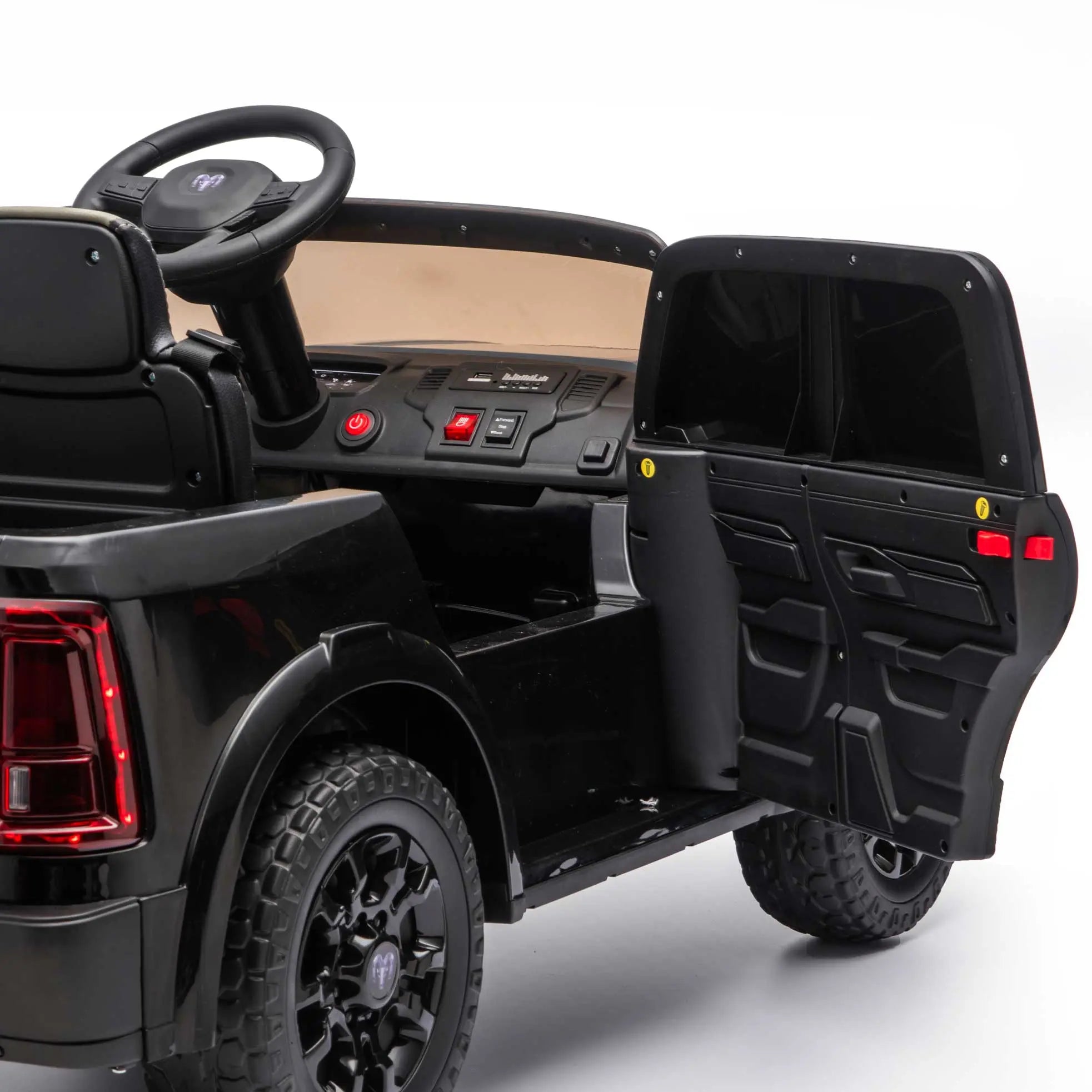 Moderno Kids Dodge Ram 2500 Rebel 24V Kids Ride-On Car Truck with R/C Parental Remote | Black