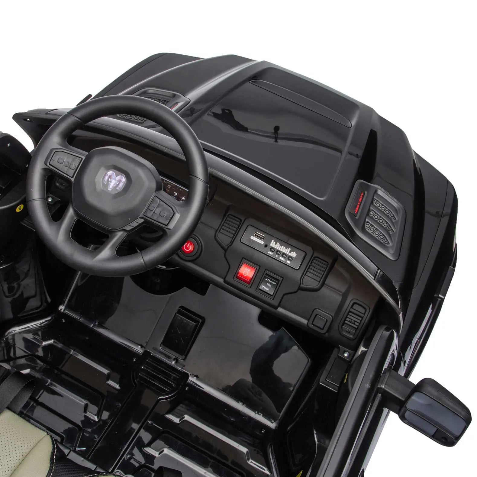 Moderno Kids Dodge Ram 2500 Rebel 24V Kids Ride-On Car Truck with R/C Parental Remote | Black