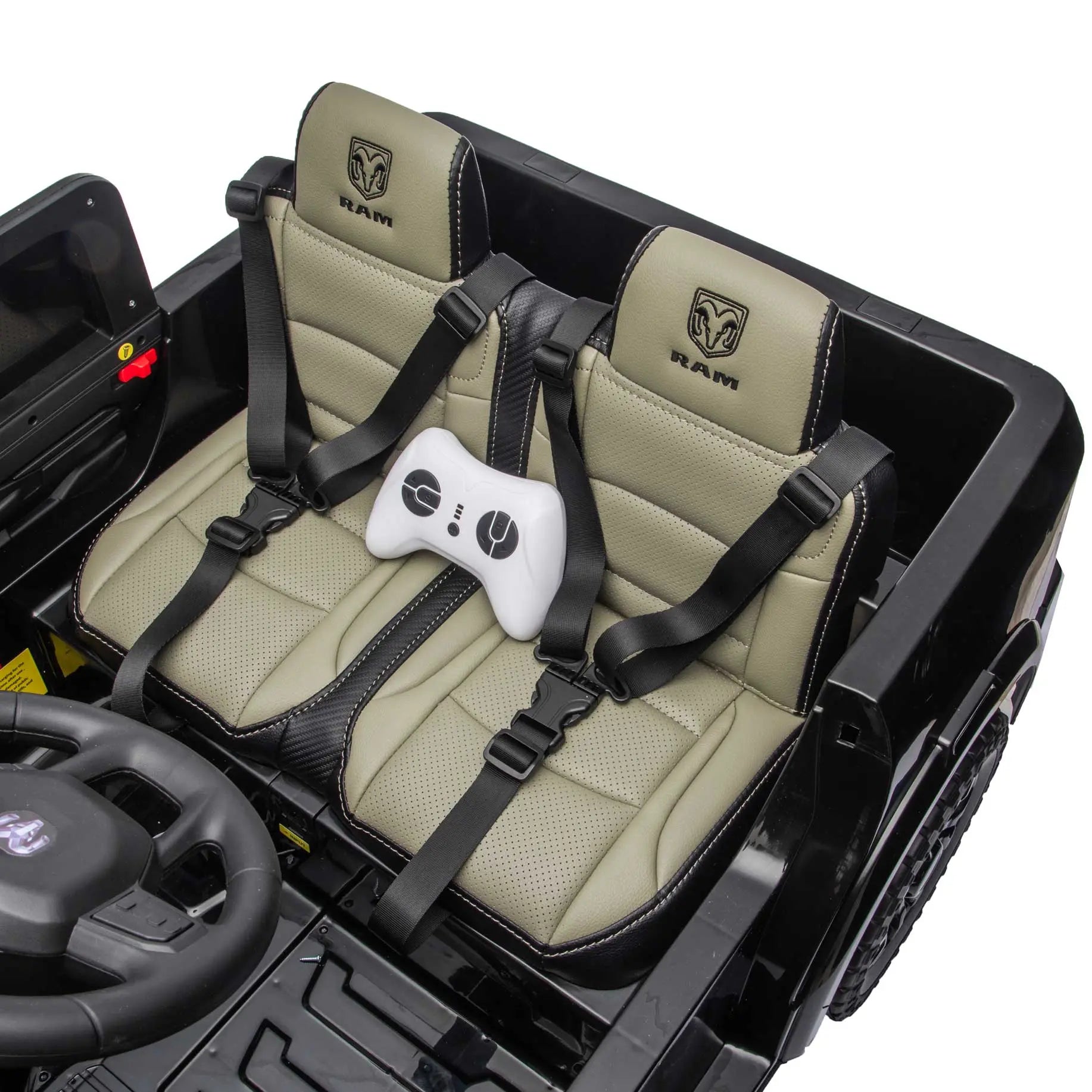 Moderno Kids Dodge Ram 2500 Rebel 24V Kids Ride-On Car Truck with R/C Parental Remote | Black