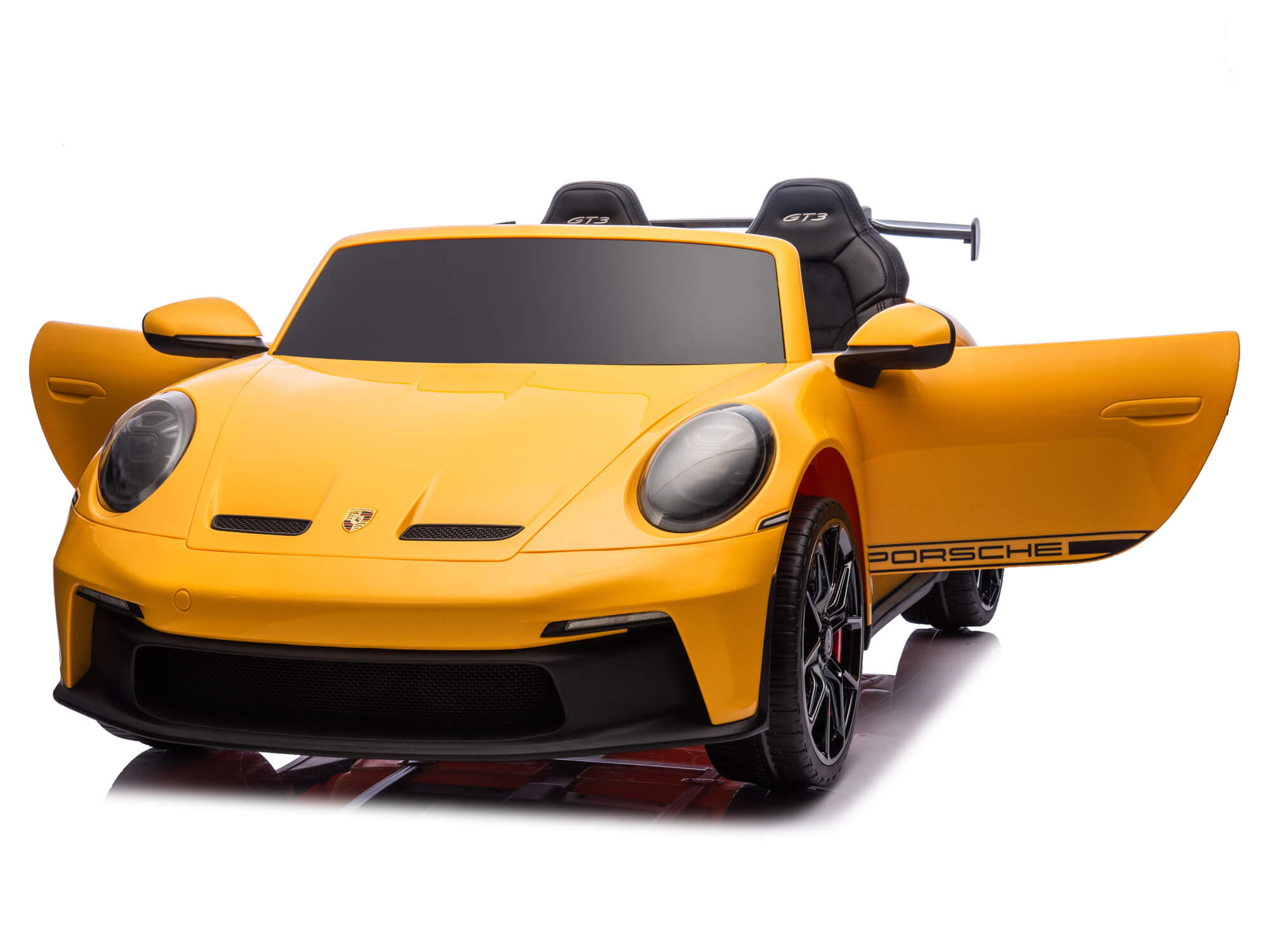 Moderno Kids Porsche 911 GT3 24V Kids 2 (Two) Seater Ride On Car | Yellow