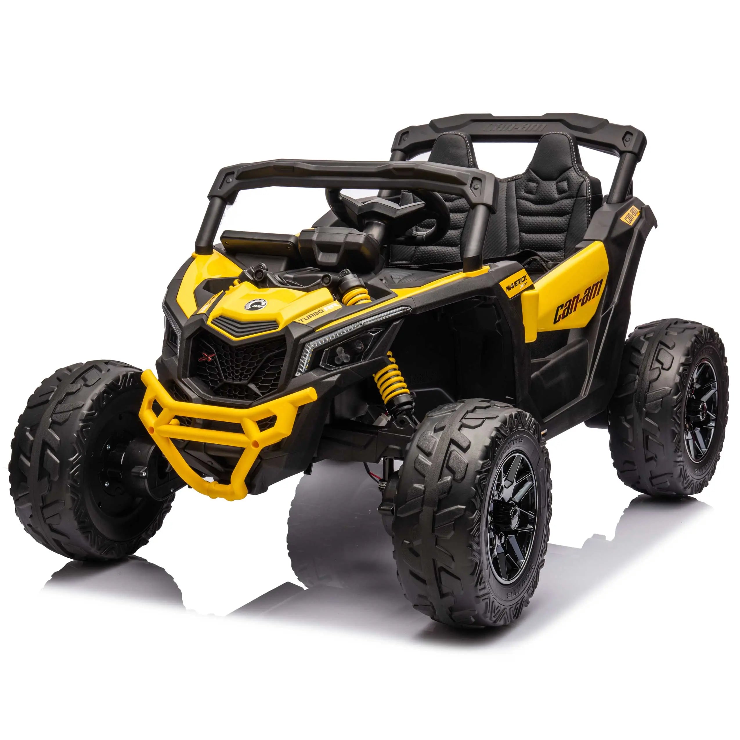 Moderno Kids Can-Am Maverick Custom Edition 24V Kids Ride-On UTV Buggy Car | Yellow