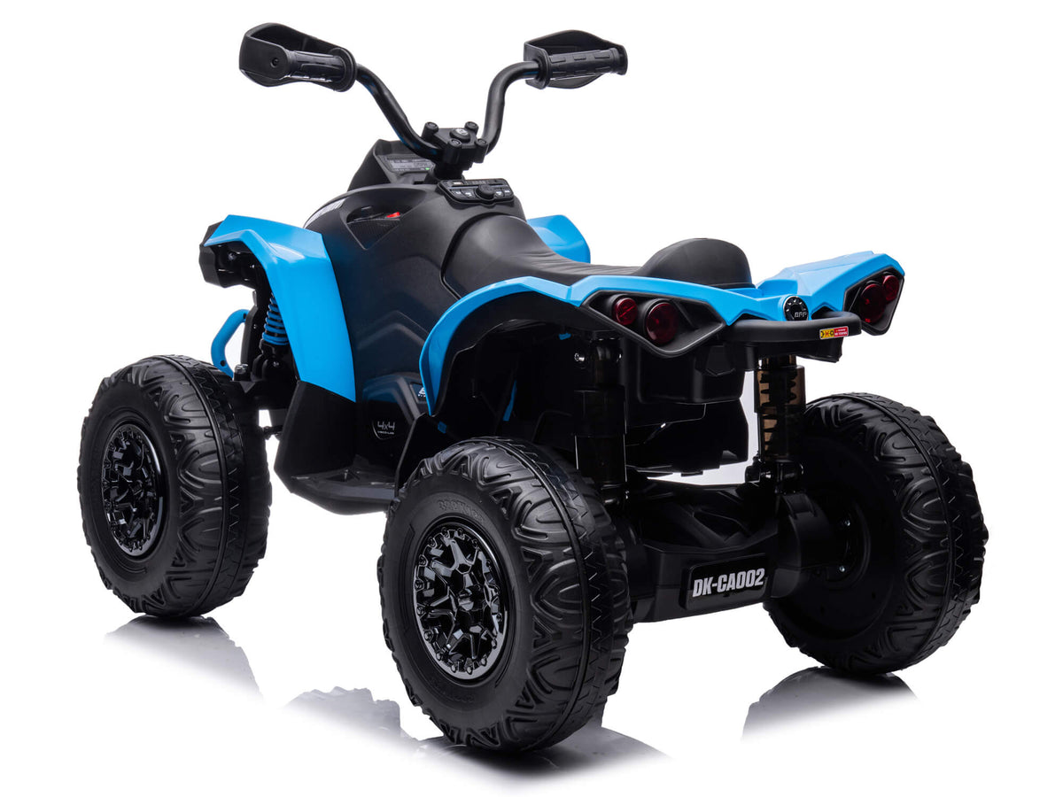 Rear Left View of the Blue Can-Am Renegade 24V 4WD Kids Ride-On Quad