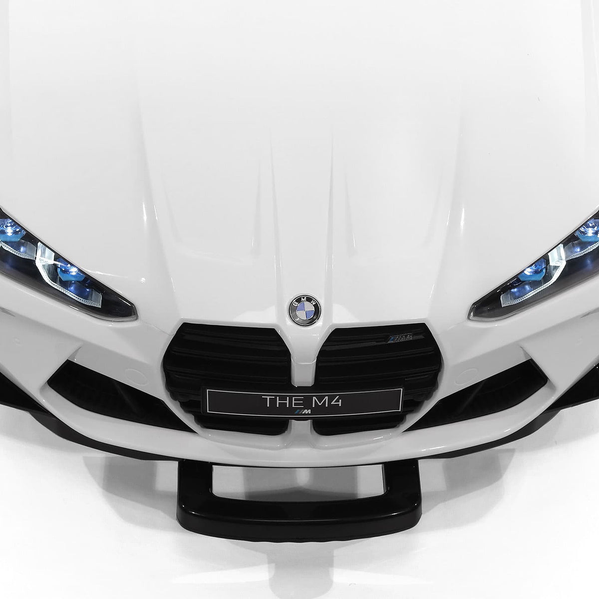 BMW M4 12V Kids Ride-On Car Front Close-Up with the Folding Transport Handlebar