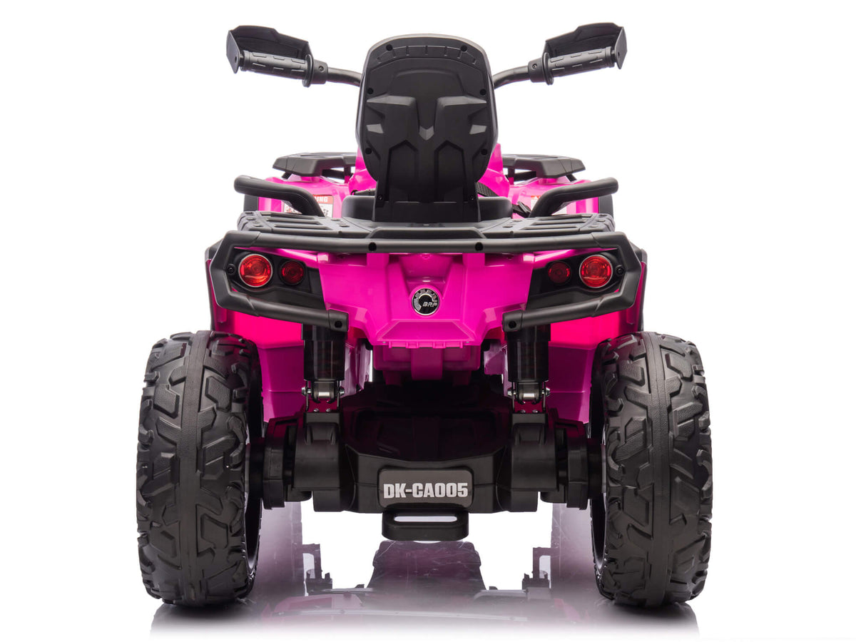 Rear View of the Deep Pink Can-Am Outlander Kids Quad