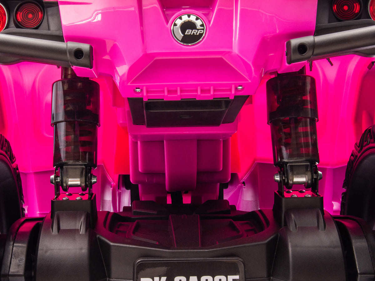 Deep Pink Can-Am Outlander Kids Quad Rear Suspension Close-Up