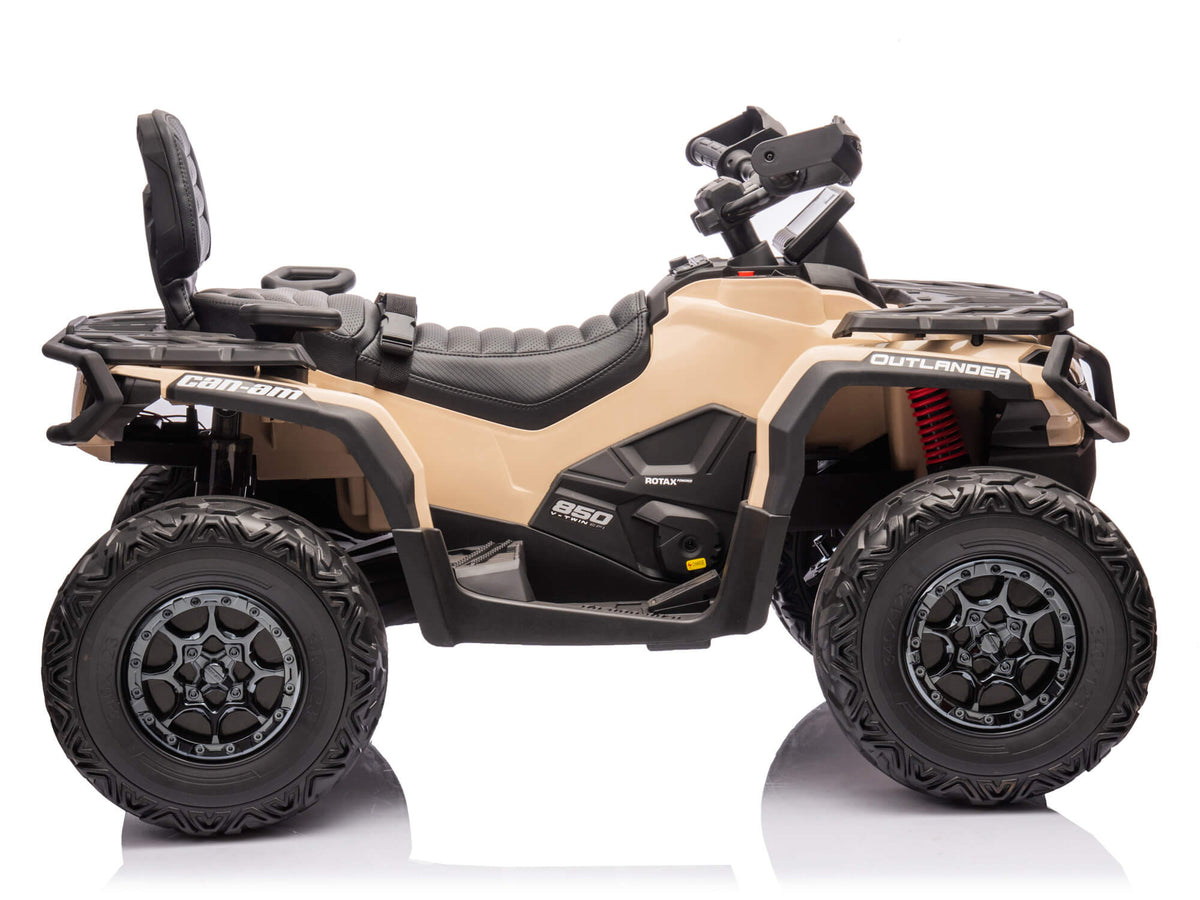 Desert Tan Can-Am Outlander 4WD Kids Electric ATV, Right Side View