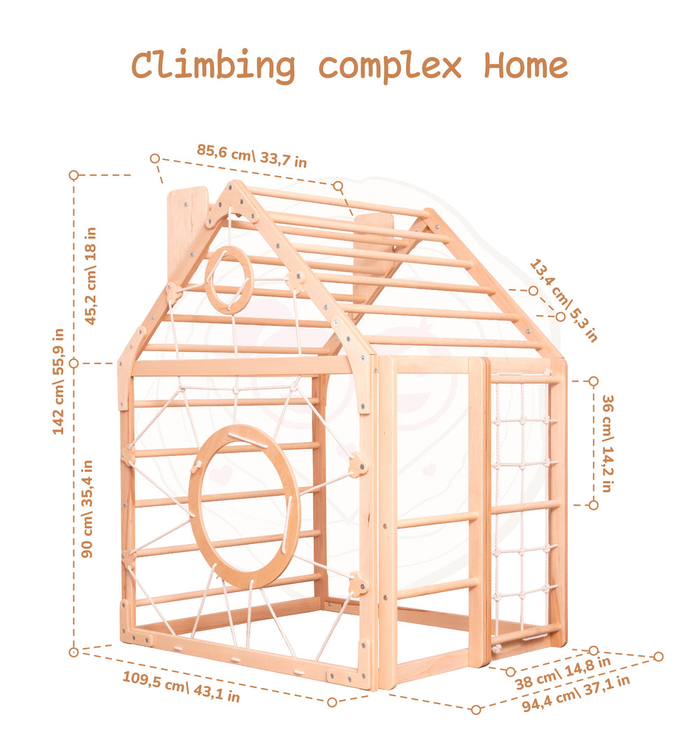 Moderno Kids Kids Wooden Climbing Playhouse