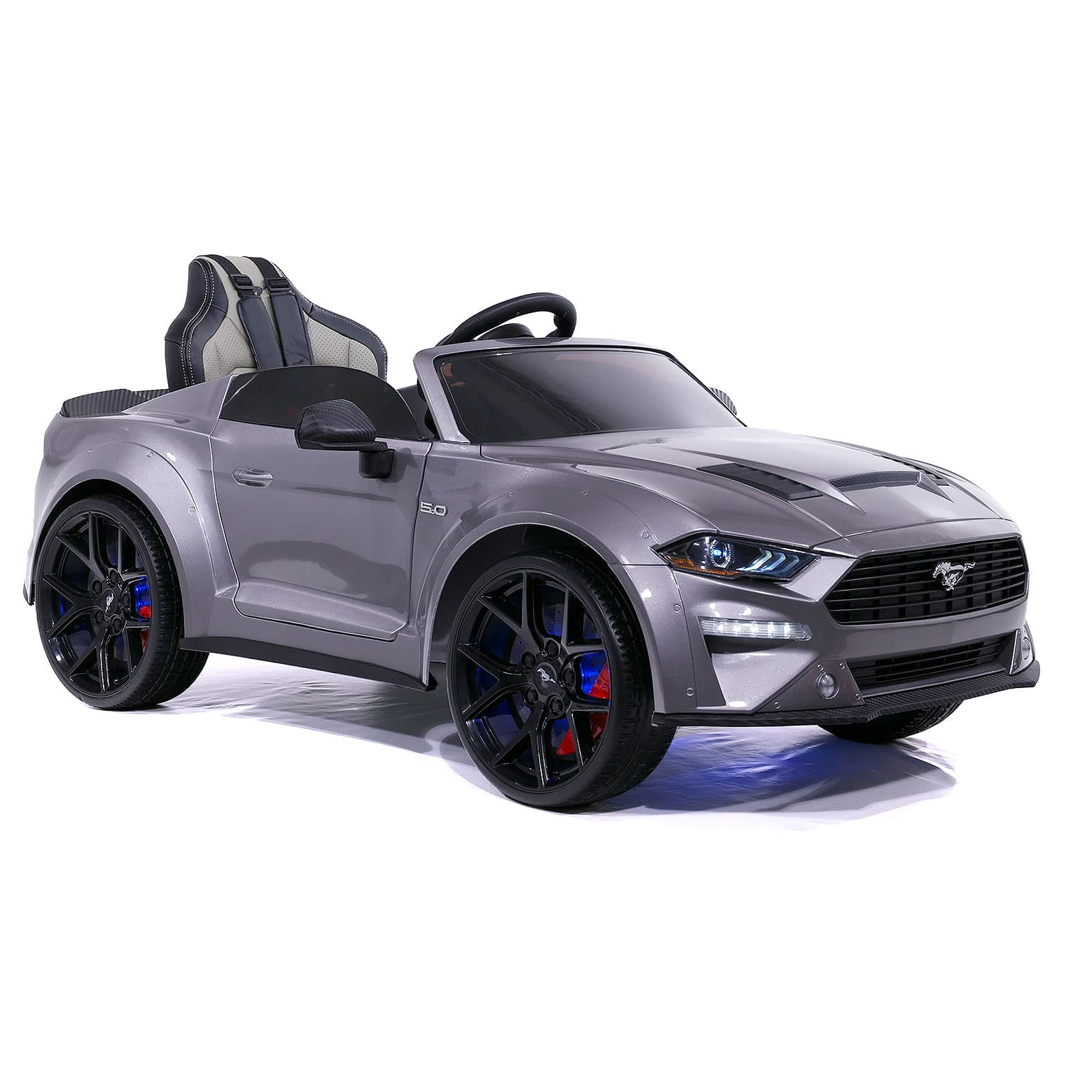 Moderno Kids Ford Mustang GT Custom Edition 24V Kids Ride-On Car with R/C Parental Remote | Gray