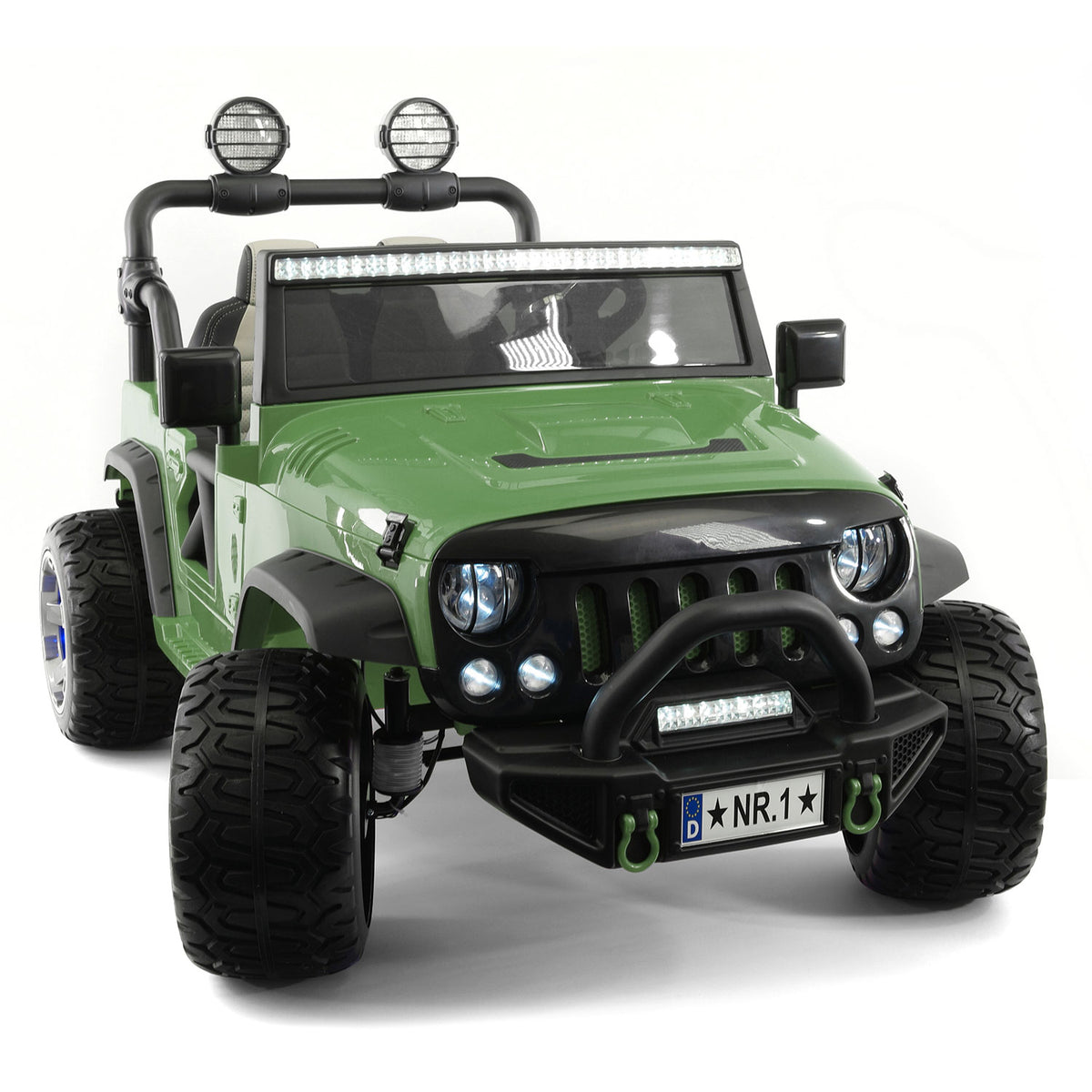 Moderno Kids Trail Explorer 12V Kids Ride-On Car Truck with R/C Parental Remote + Spare Battery | Olive