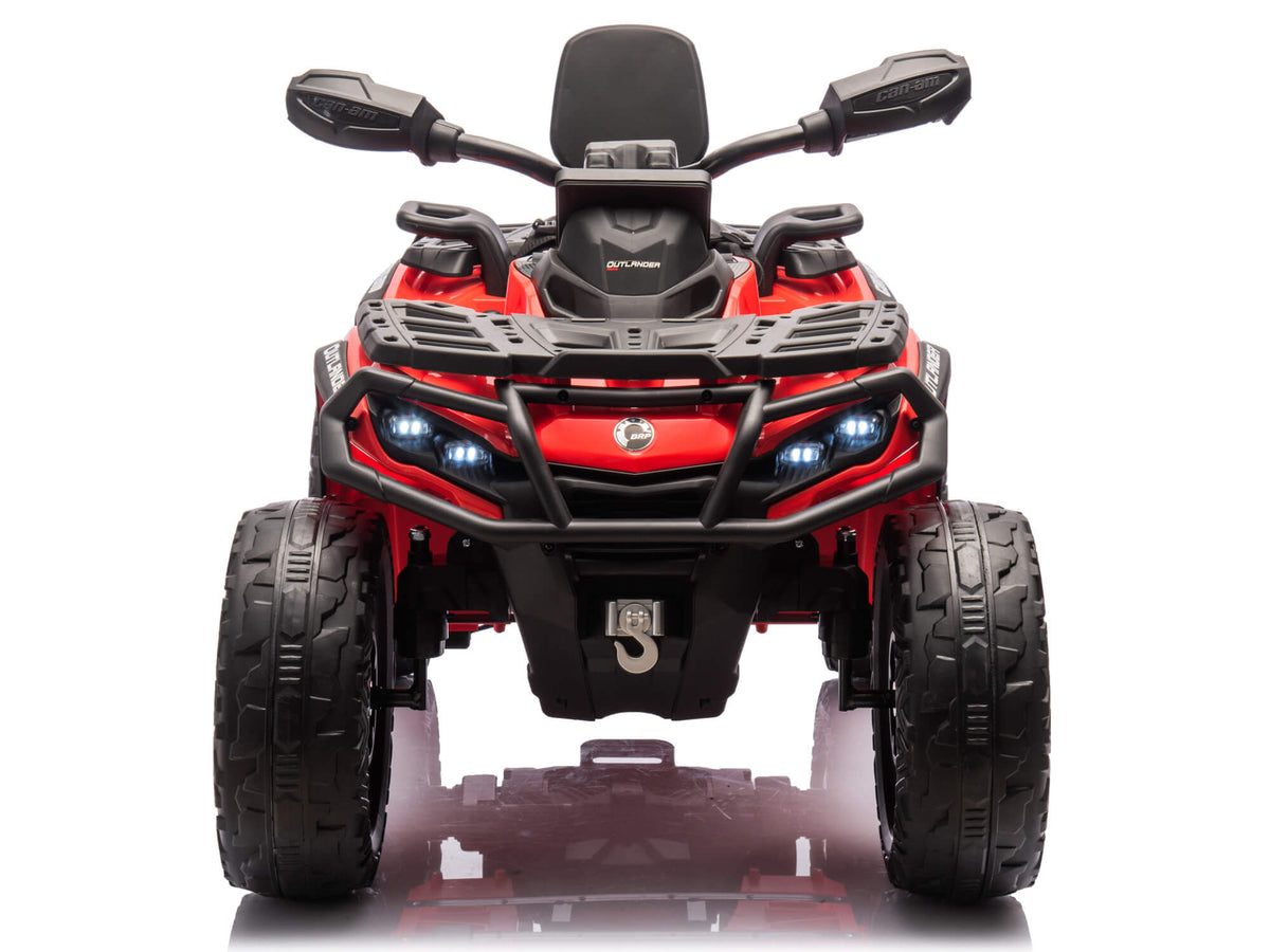 Red Can-Am Outlander 24V Kids ATV Quad, Front View