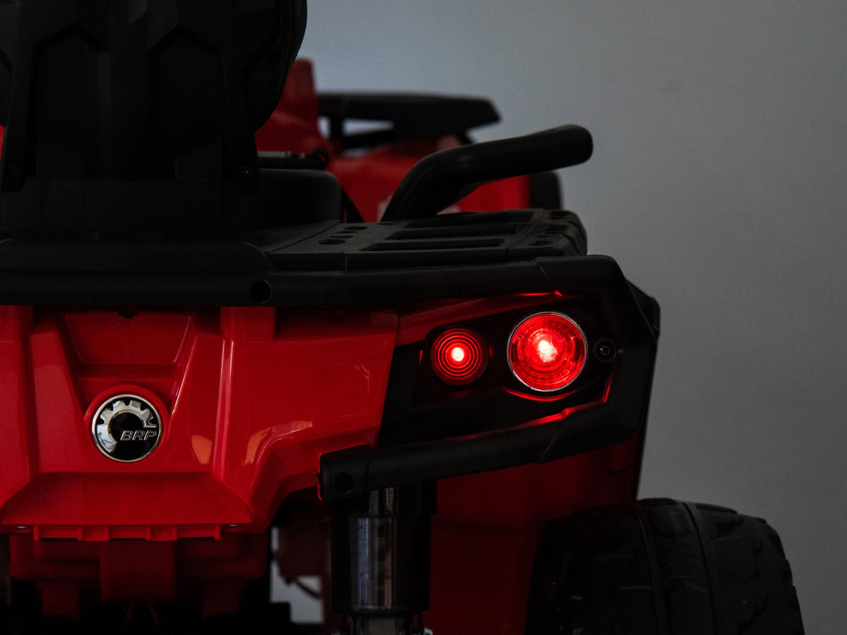 Red Can-Am Outlander Kids ATV Rear LED Light Close-Up