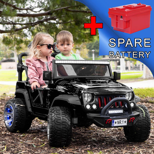 Moderno Kids Trail Explorer 12V Kids Ride-On Car Truck with R/C Parental Remote + Spare Battery | Black