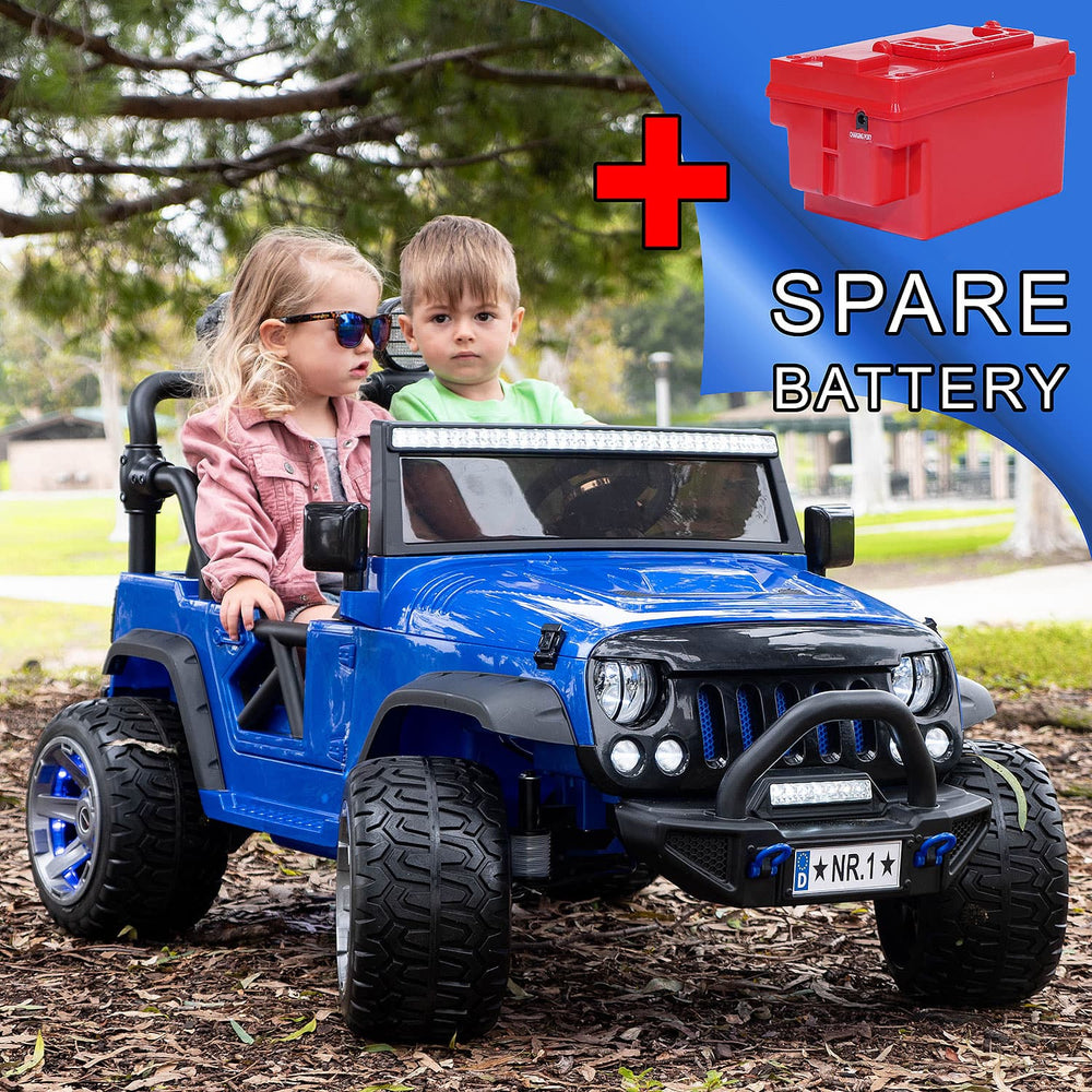 Moderno Kids Trail Explorer 12V Kids Ride-On Car Truck with R/C Parental Remote + Spare Battery | Blue