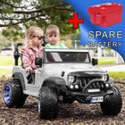 Trail Explorer 12V Kids Ride-On Car Truck with R/C Parental Remote + Spare Battery | White