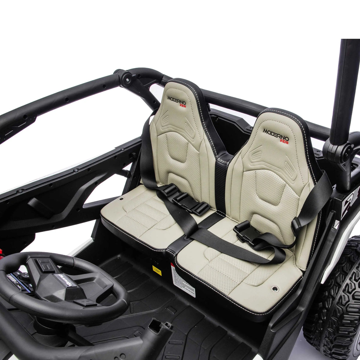 Moderno Kids Trail Runner 24V 4WD Kids Ride-On UTV with R/C Parental Remote | White