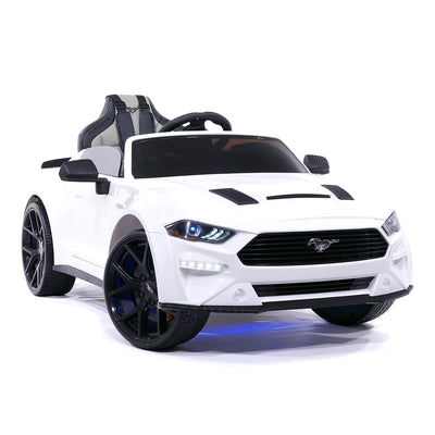 Ford Mustang GT Custom Edition 24V Kids Ride-On Car with R/C Parental Remote | White
