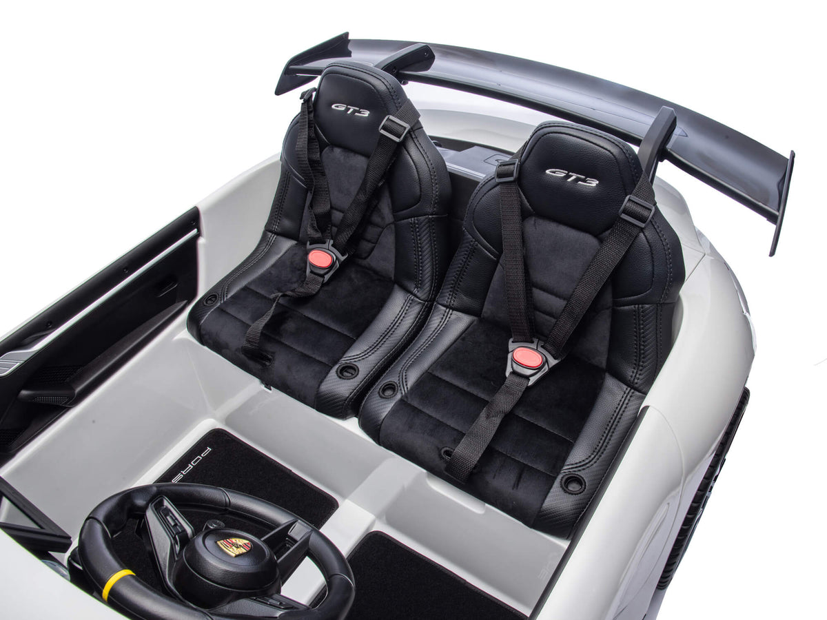 Moderno Kids Porsche 911 GT3 24V Kids 2 (Two) Seater Ride On Car | White