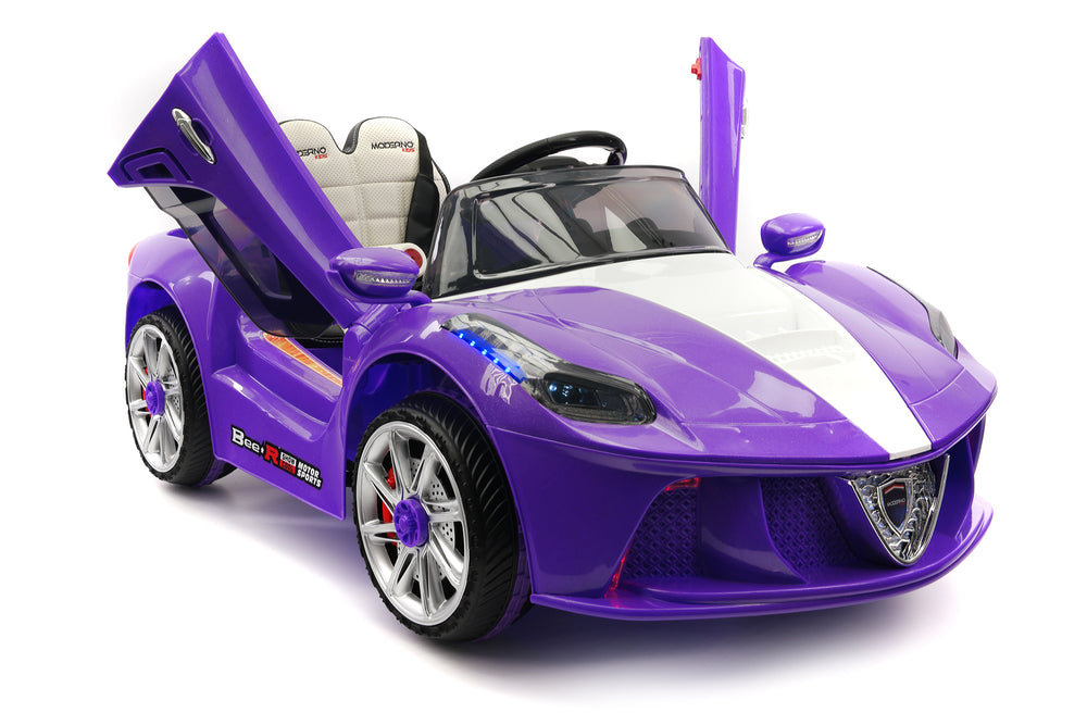 Moderno Kids Spider GT Kids 12V Ride-On Car with R/C Parental Remote | Purple