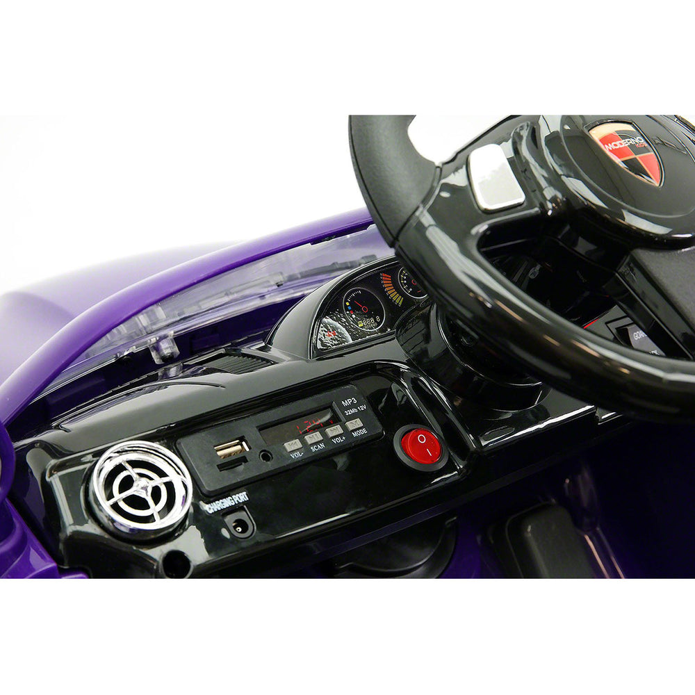 Moderno Kids Kiddie Roadster 12V Kids Electric Ride-On Car with R/C Parental Remote | Purple