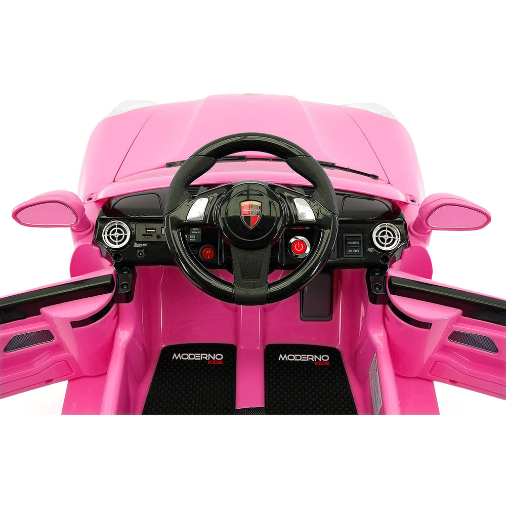 Moderno Kids Kiddie Roadster 12V Kids Electric Ride-On Car with R/C Parental Remote | Pink