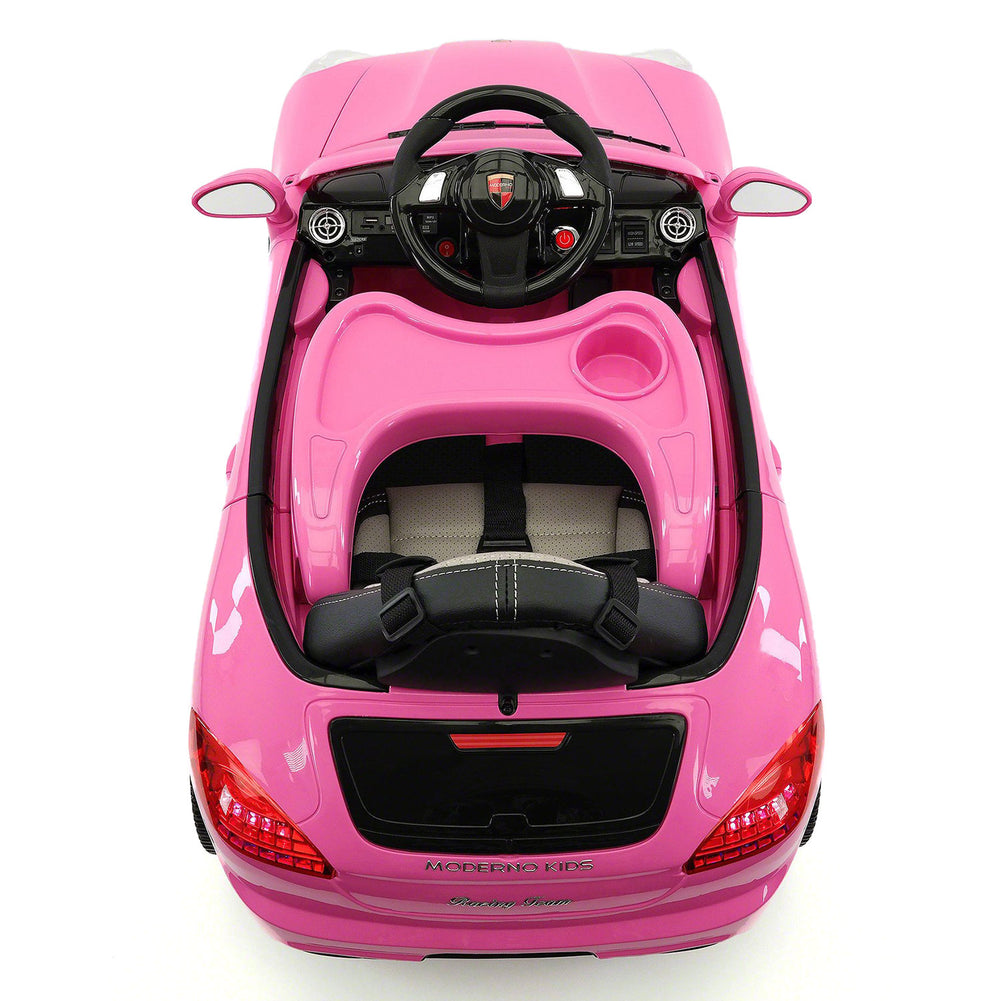 Moderno Kids Kiddie Roadster 12V Kids Electric Ride-On Car with R/C Parental Remote | Pink