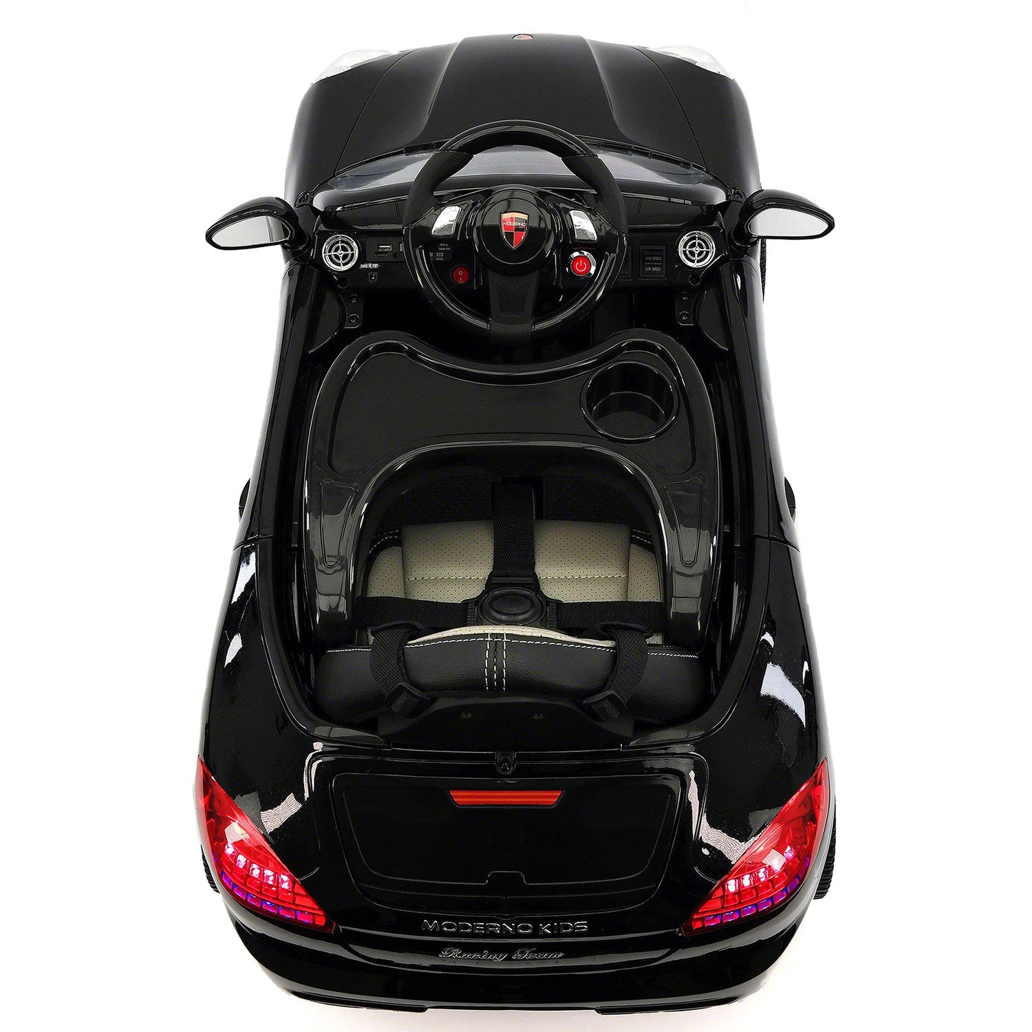 Moderno Kids Kiddie Roadster 12V Kids Electric Ride-On Car with R/C Parental Remote | Black Metallic