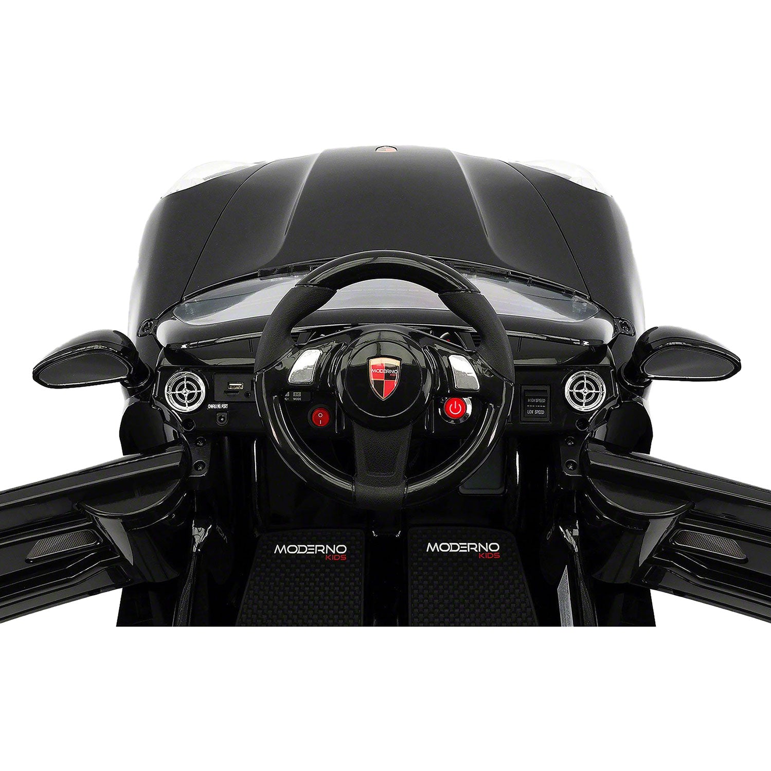 Moderno Kids Kiddie Roadster 12V Kids Electric Ride-On Car with R/C Parental Remote | Black Metallic