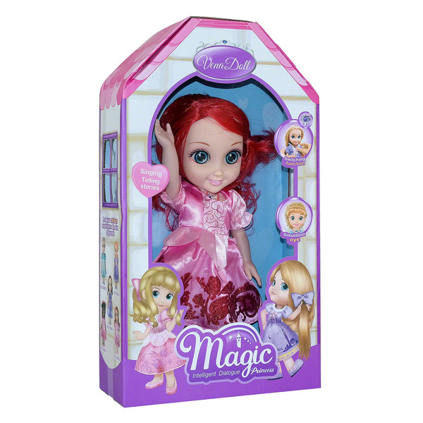 Moderno Kids Magic Princess Talking Interactive Play Doll with Carrying Case and Accessories  | Red Hair