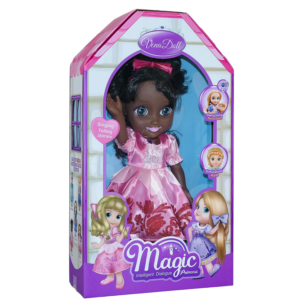 Moderno Kids Magic Princess Talking Interactive Play Doll with Carrying Case and Accessories  | Black Hair