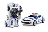 Moderno Kids Battery Operated Transforming Robot-Car with RC Remote Control | Police Car